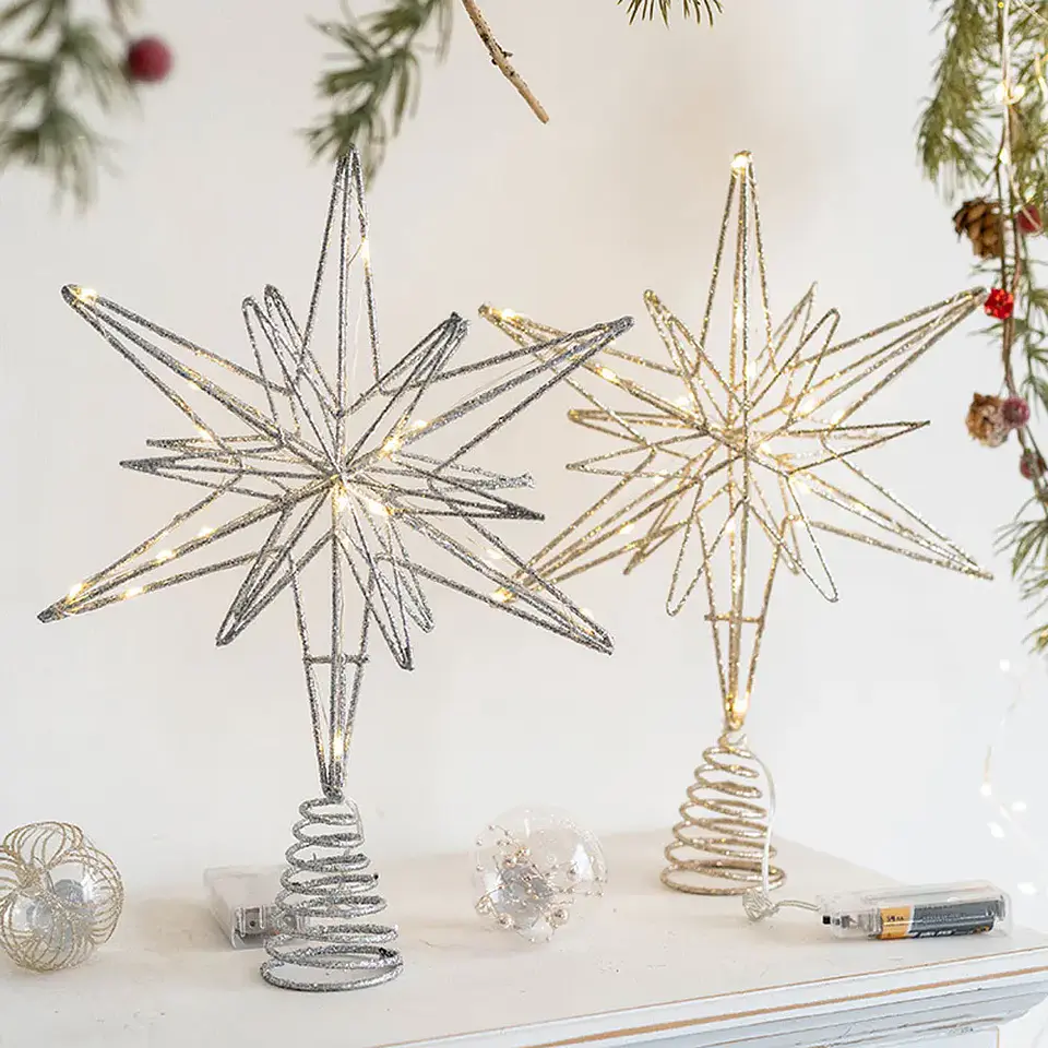Estrella LED para Punta de Árbol de Navidad – Adorno Luminoso para Navidad y Año Nuevo 1