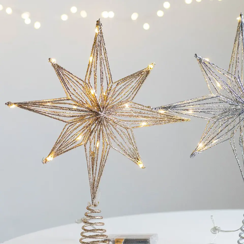 Estrella LED para Punta de Árbol de Navidad – Adorno Luminoso para Navidad y Año Nuevo 3