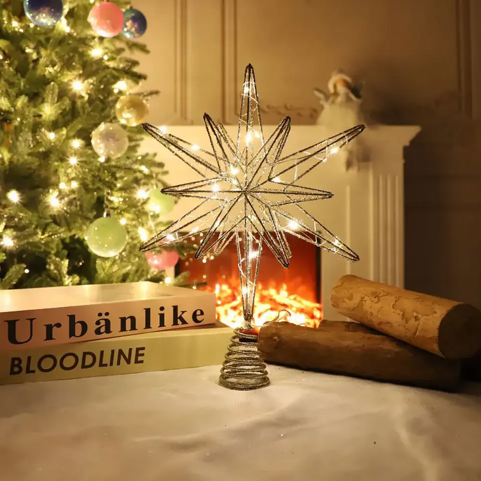 Estrella LED para Punta de Árbol de Navidad – Adorno Luminoso para Navidad y Año Nuevo 5
