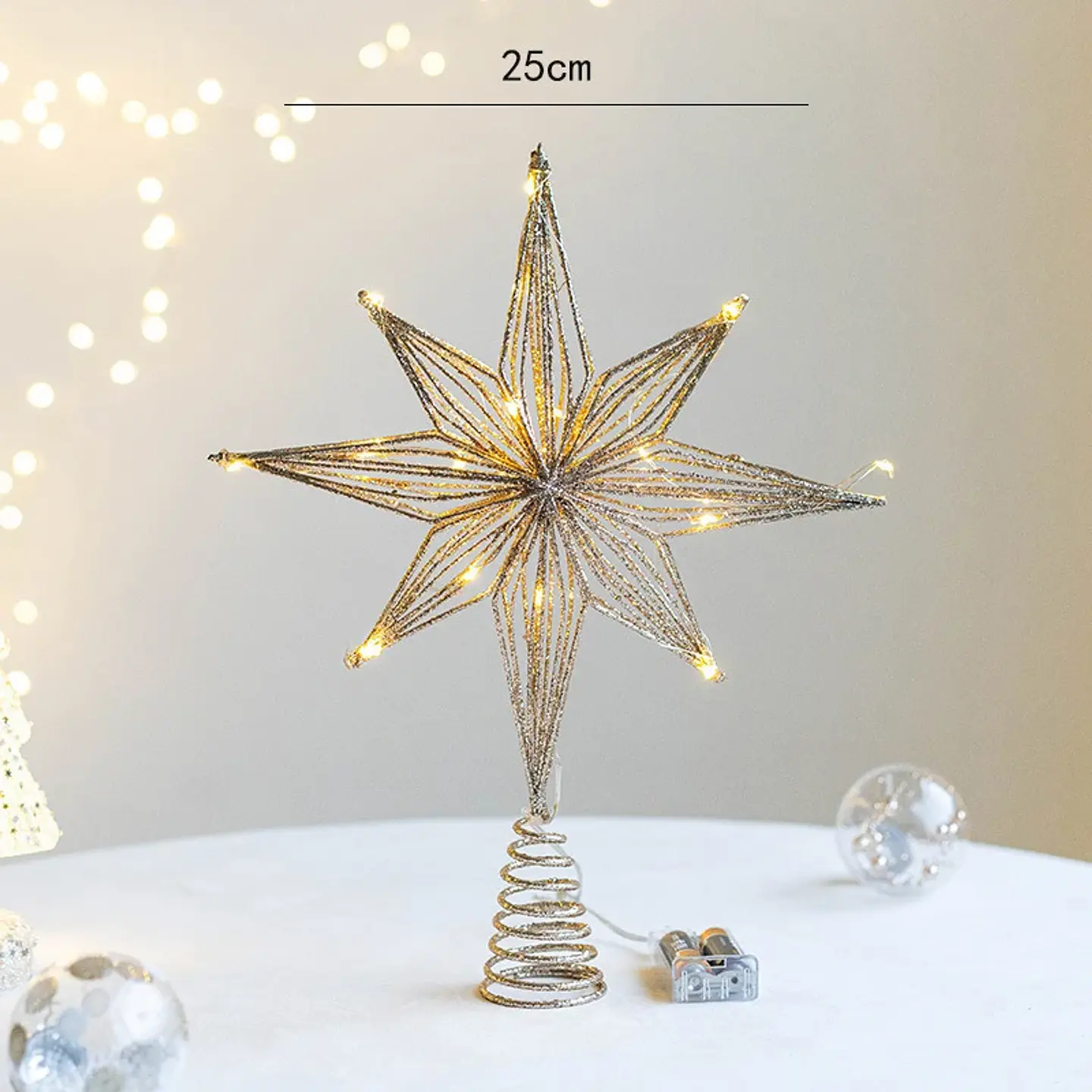 Estrella LED para Punta de Árbol de Navidad – Adorno Luminoso para Navidad y Año Nuevo 7