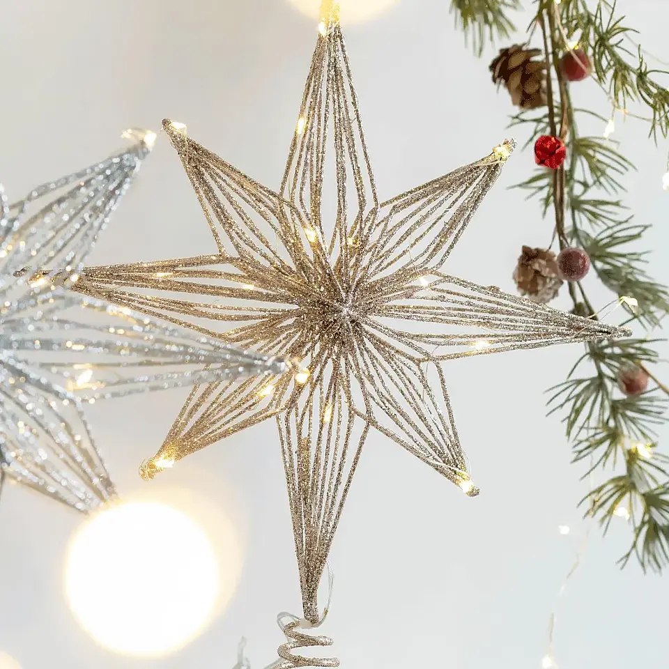 Estrella LED para Punta de Árbol de Navidad – Adorno Luminoso para Navidad y Año Nuevo 11