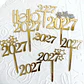 Adorno para Torta Feliz Año Nuevo 2027 – Topper Acrílico Dorado para Celebraciones - Miniatura 2