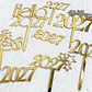 Adorno para Torta Feliz Año Nuevo 2027 – Topper Acrílico Dorado para Celebraciones - Miniatura 3