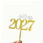 Adorno para Torta Feliz Año Nuevo 2027 – Topper Acrílico Dorado para Celebraciones - Miniatura 9