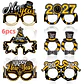 Set de 6 Lentes de Fiesta Año Nuevo 2027 – Negro y Dorado con Glitter para Fotos y Celebraciones - Miniatura 7