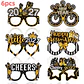 Set de 6 Lentes de Fiesta Año Nuevo 2027 – Negro y Dorado con Glitter para Fotos y Celebraciones - Miniatura 8