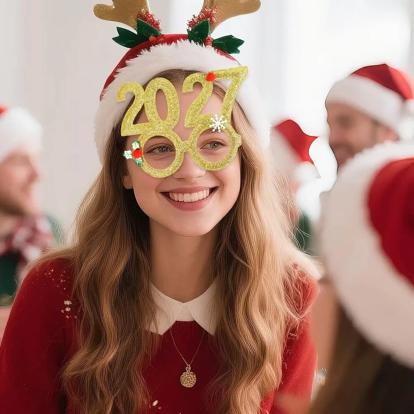Set Año Nuevo 2027 – Cintillos y Lentes Glitter para Fiestas y Fotografías 5