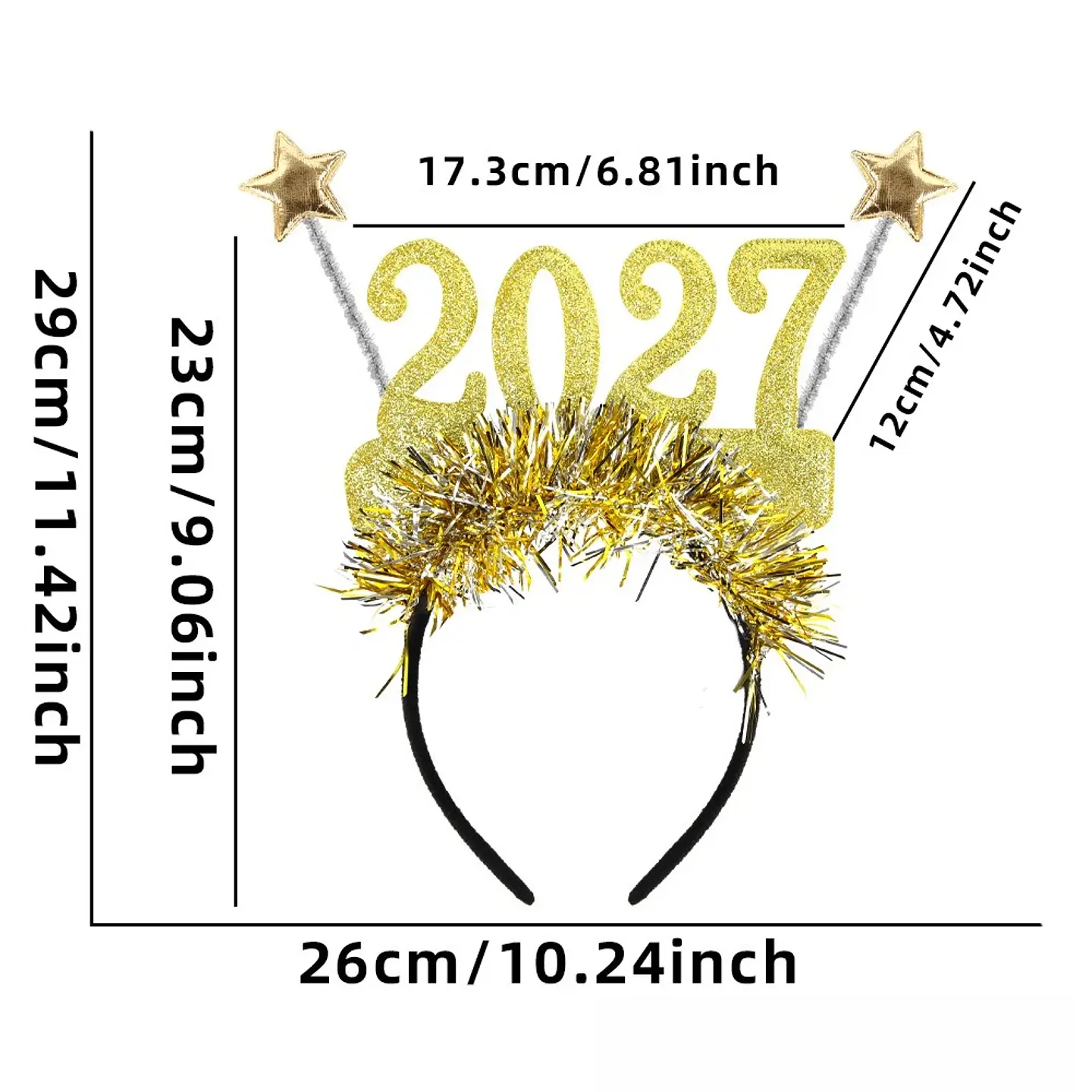 Set Año Nuevo 2027 – Cintillos y Lentes Glitter para Fiestas y Fotografías 7