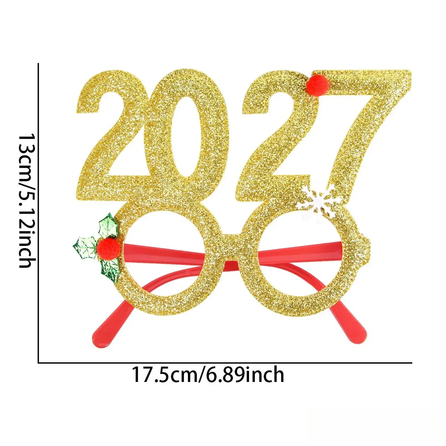 Set Año Nuevo 2027 – Cintillos y Lentes Glitter para Fiestas y Fotografías 10