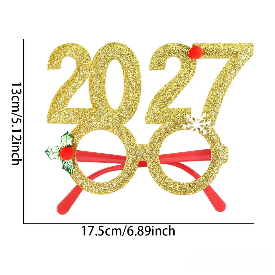 Set Año Nuevo 2027 – Cintillos y Lentes Glitter para Fiestas y Fotografías 10