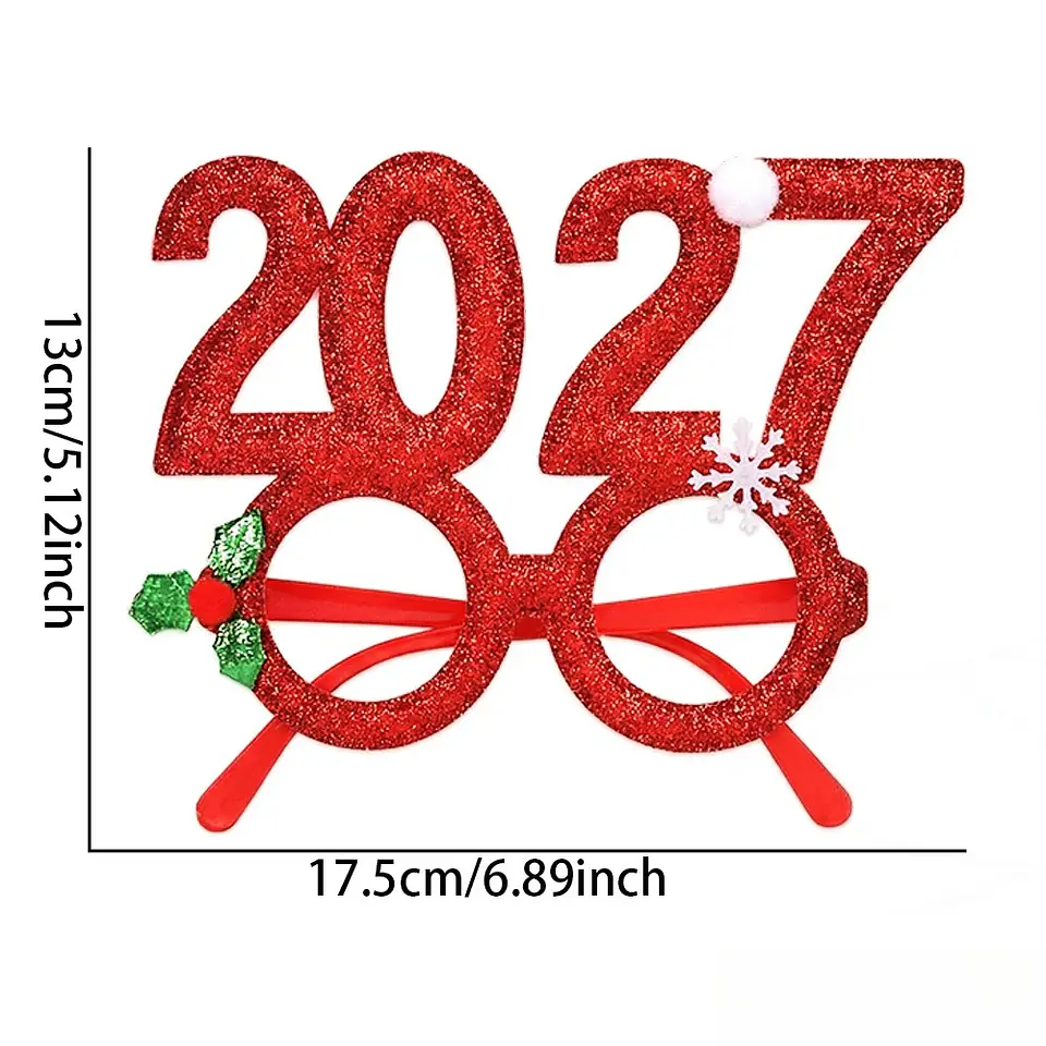 Set Año Nuevo 2027 – Cintillos y Lentes Glitter para Fiestas y Fotografías 13