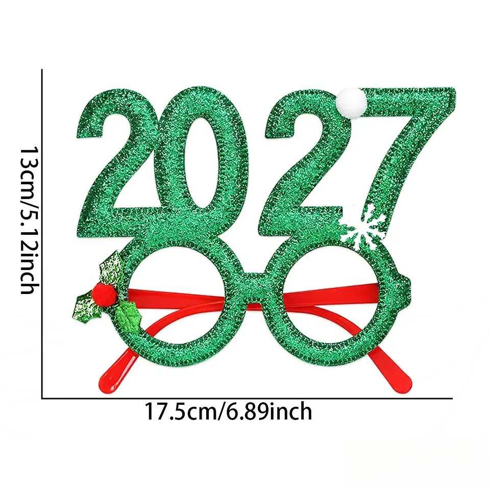Set Año Nuevo 2027 – Cintillos y Lentes Glitter para Fiestas y Fotografías 14