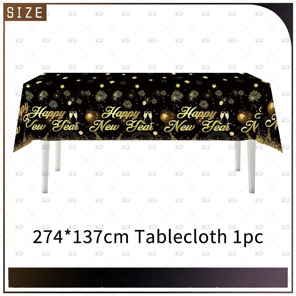 Set de Decoración Año Nuevo 2027 – Platos, Vasos, Servilletas, Mantel y Accesorios para Fiesta 3