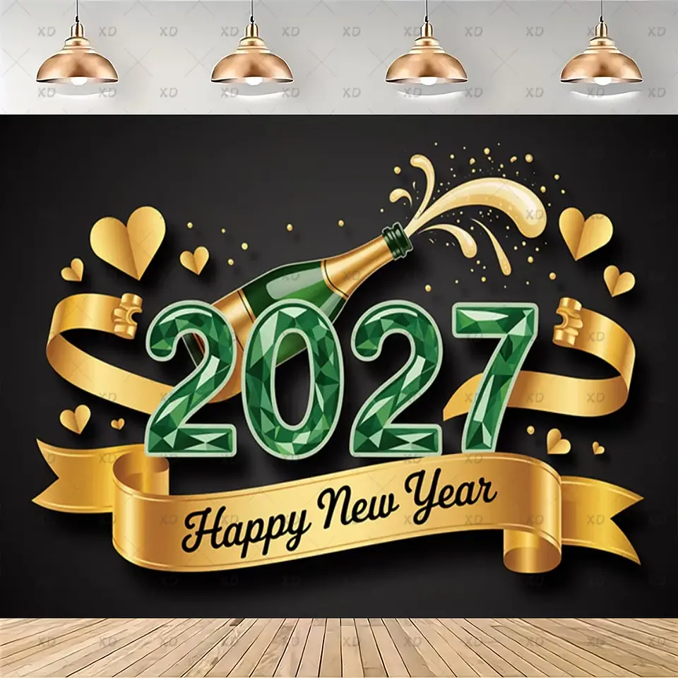 Set de Decoración Año Nuevo 2027 – Platos, Vasos, Servilletas, Mantel y Accesorios para Fiesta 4