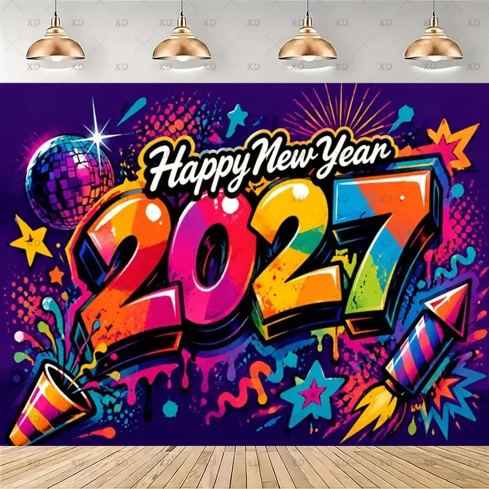 Set de Decoración Año Nuevo 2027 – Platos, Vasos, Servilletas, Mantel y Accesorios para Fiesta 8