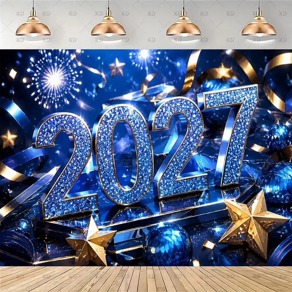 Set de Decoración Año Nuevo 2027 – Platos, Vasos, Servilletas, Mantel y Accesorios para Fiesta 9
