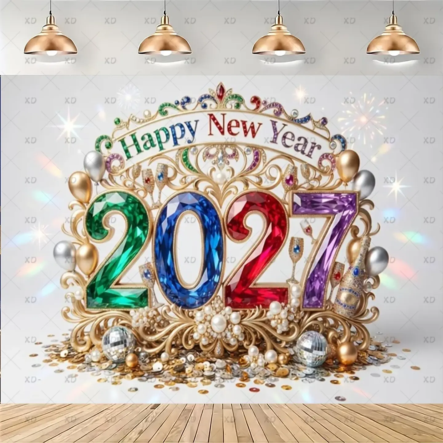 Set de Decoración Año Nuevo 2027 – Platos, Vasos, Servilletas, Mantel y Accesorios para Fiesta 10