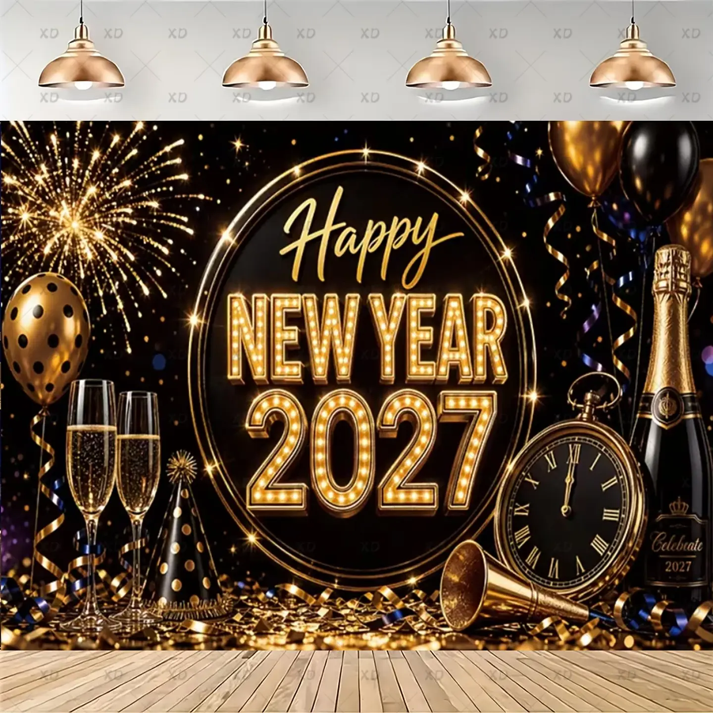 Set de Decoración Año Nuevo 2027 – Platos, Vasos, Servilletas, Mantel y Accesorios para Fiesta 13