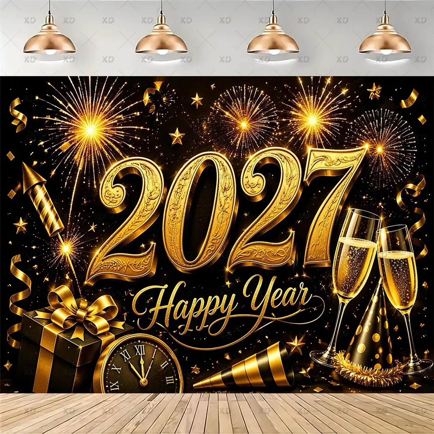 Set de Decoración Año Nuevo 2027 – Platos, Vasos, Servilletas, Mantel y Accesorios para Fiesta 16