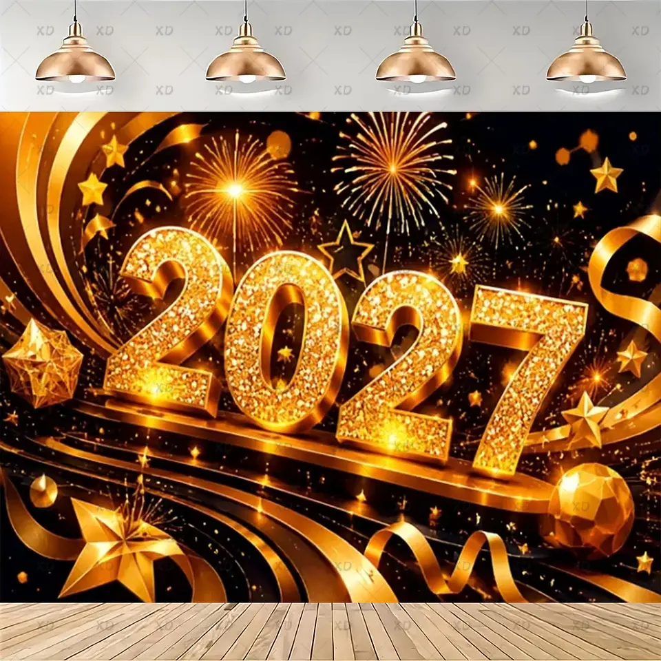 Set de Decoración Año Nuevo 2027 – Platos, Vasos, Servilletas, Mantel y Accesorios para Fiesta 22