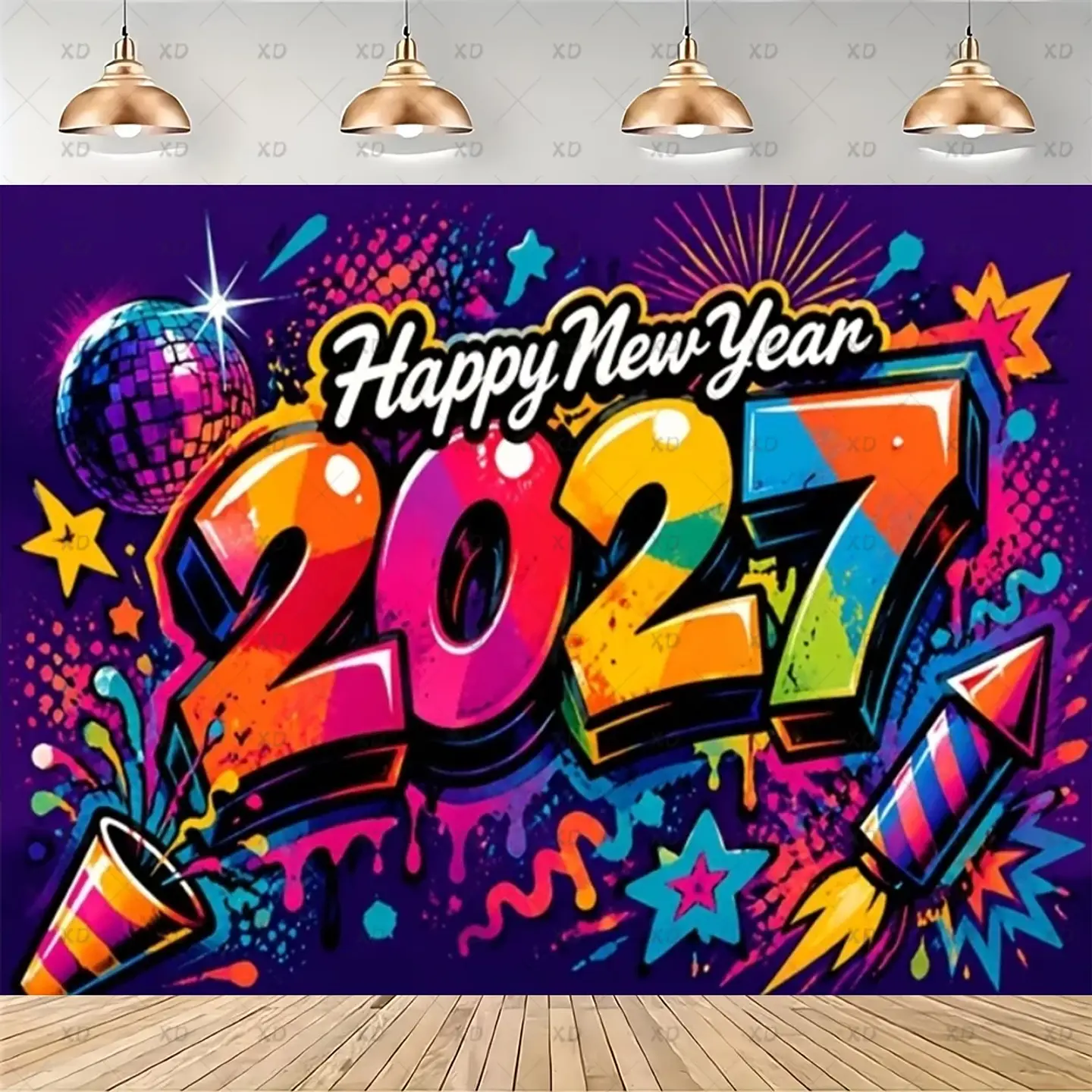 Set de Decoración Año Nuevo 2027 – Platos, Vasos, Servilletas, Mantel y Accesorios para Fiesta 23