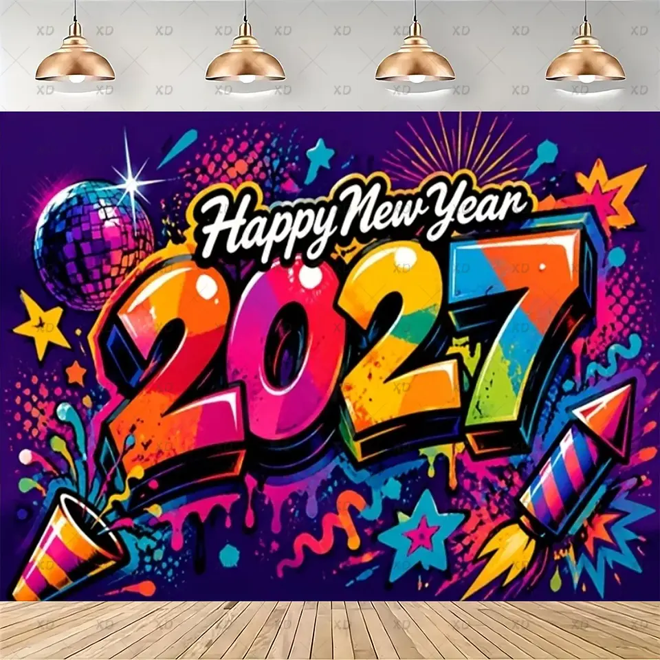 Set de Decoración Año Nuevo 2027 – Platos, Vasos, Servilletas, Mantel y Accesorios para Fiesta 23