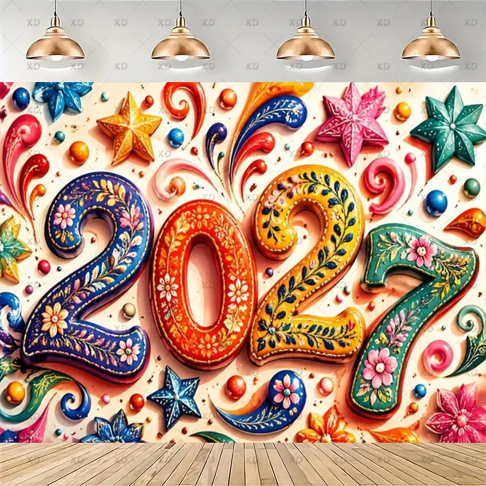 Set de Decoración Año Nuevo 2027 – Platos, Vasos, Servilletas, Mantel y Accesorios para Fiesta 25