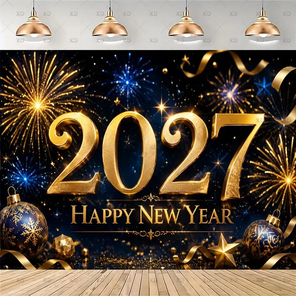 Set de Decoración Año Nuevo 2027 – Platos, Vasos, Servilletas, Mantel y Accesorios para Fiesta 27