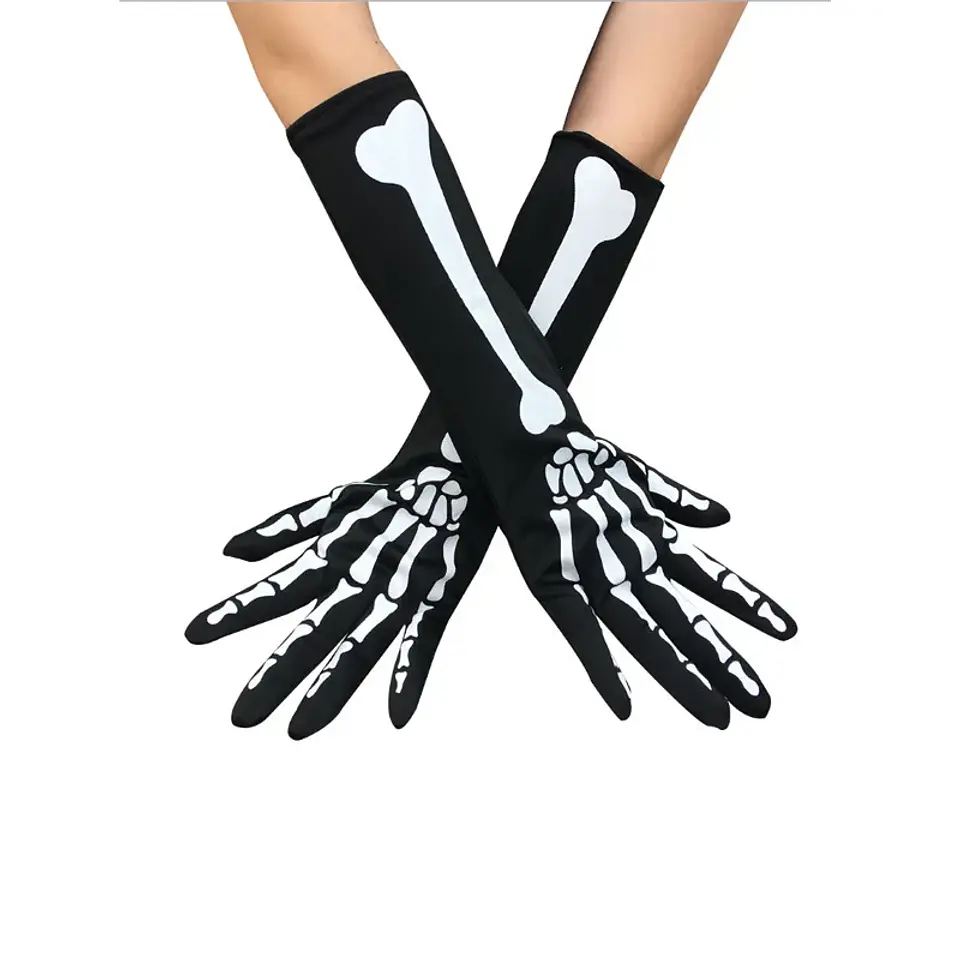 Kit de Esqueleto Verde Fluorescente – Medias sobre la Rodilla y Guantes Largos para Halloween 7
