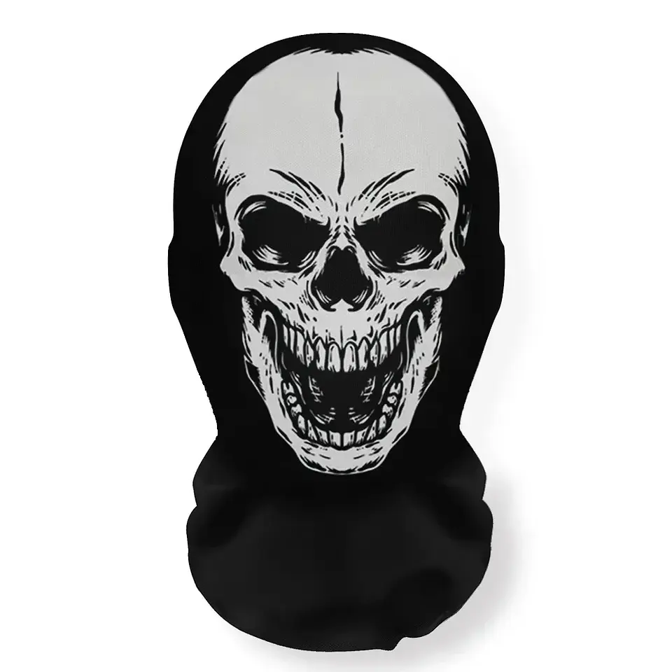 Máscara de Esqueleto con Capucha de Malla – Terror para Halloween 12
