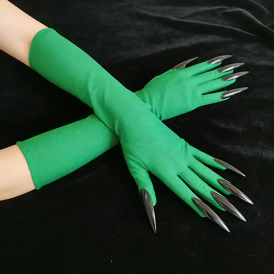 Guantes Largos con Garras de Bruja – 43 cm para Halloween 4