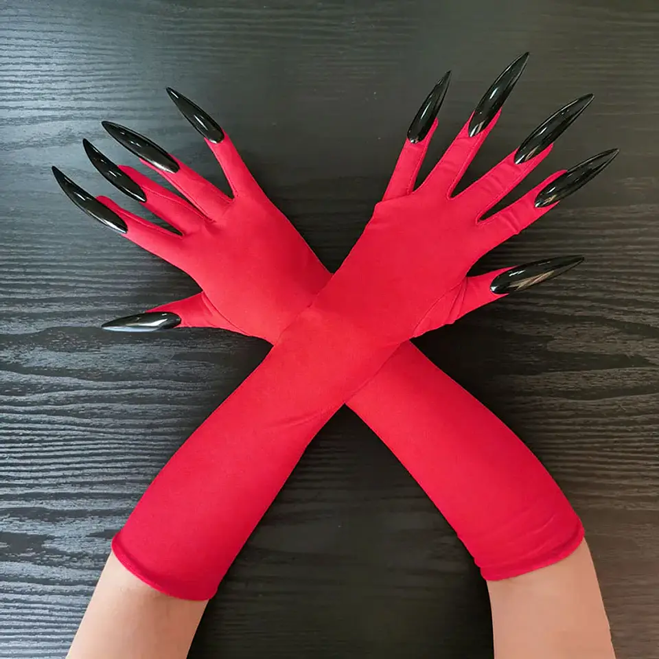 Guantes Largos con Garras de Bruja – 43 cm para Halloween 5