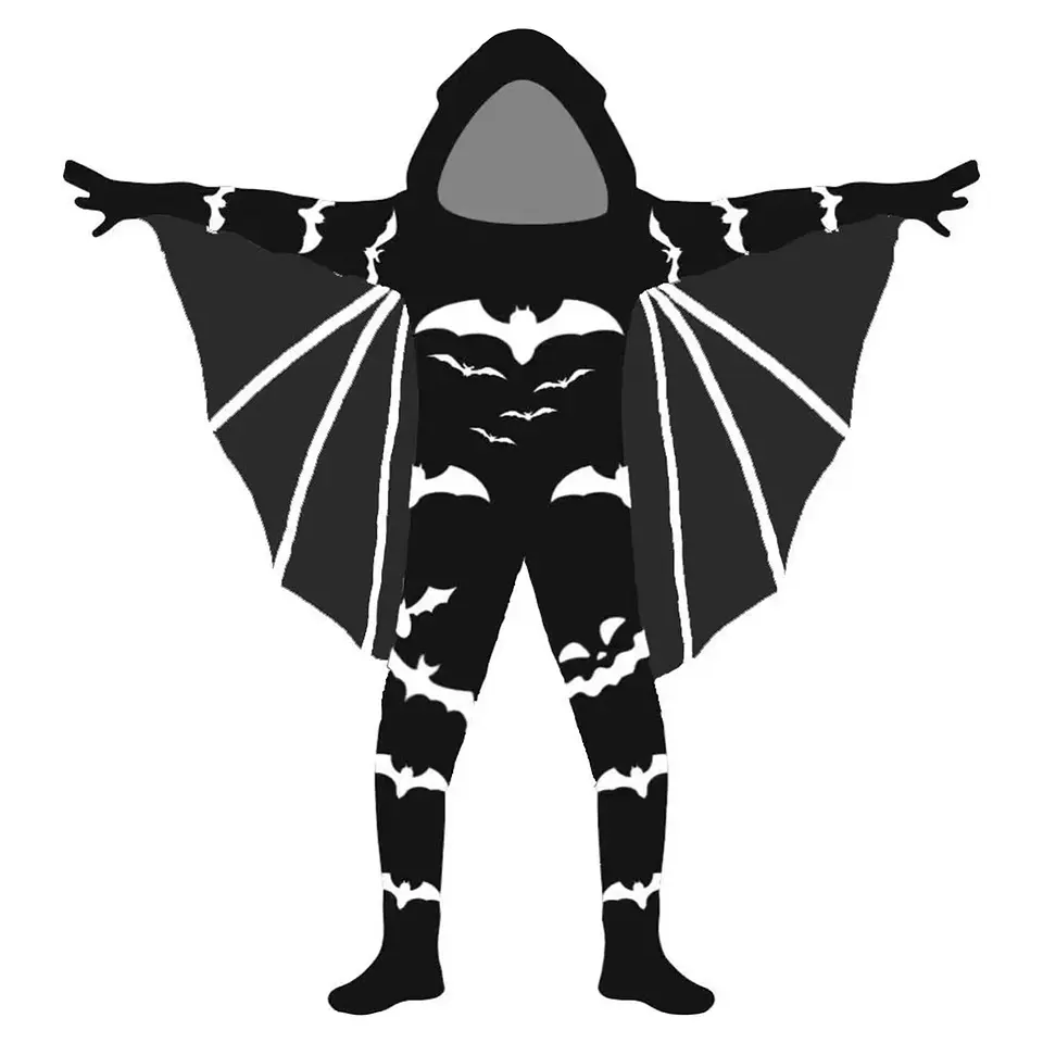 Disfraz Infantil de Esqueleto o Murciélago con Capucha para Halloween
 5