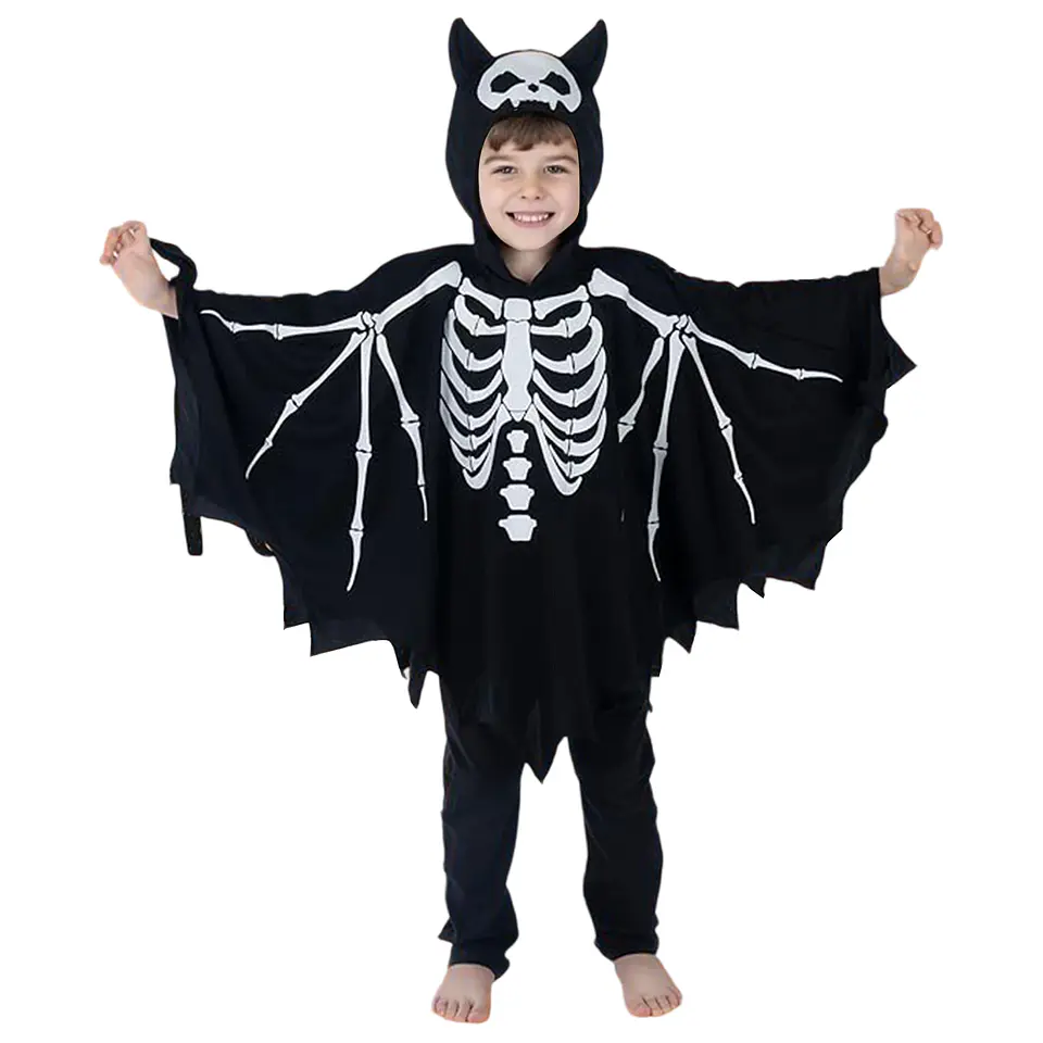 Disfraz Infantil de Esqueleto o Murciélago con Capucha para Halloween
 7