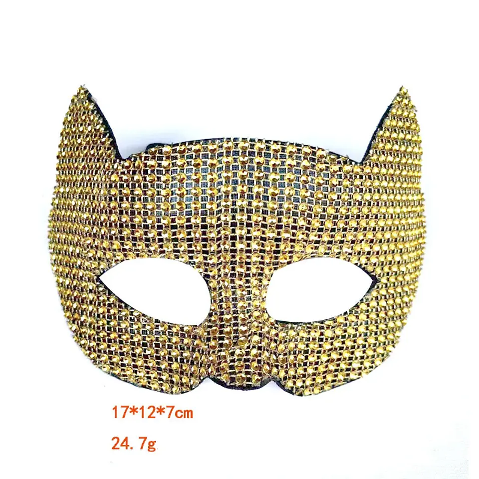 Máscara de Gato Brillante con Orejas – Antifaz Glam para Halloween 10