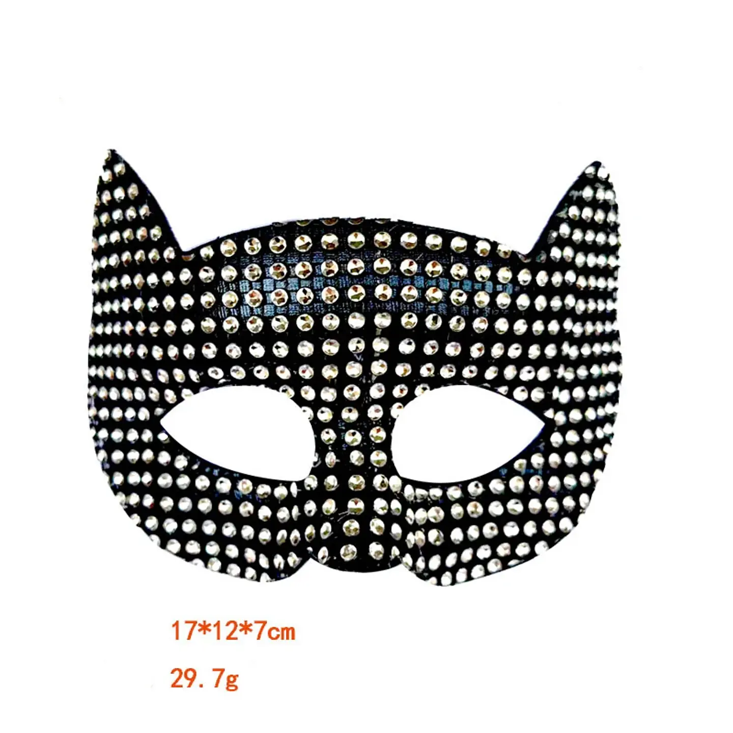 Máscara de Gato Brillante con Orejas – Antifaz Glam para Halloween 12