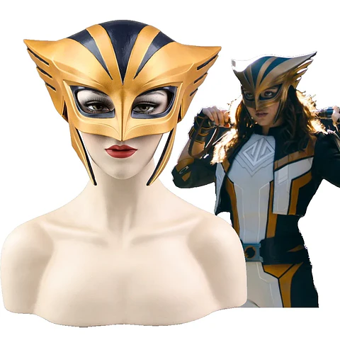 Máscara de Chica Halcón Hawkgirl – Casco de Cosplay para Halloween