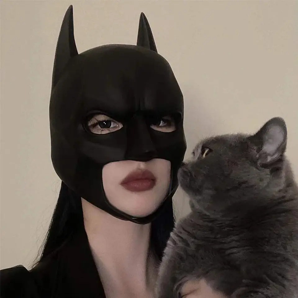 Máscara de Batman para Adultos – Capucha con Orejas para Halloween y Cosplay 2