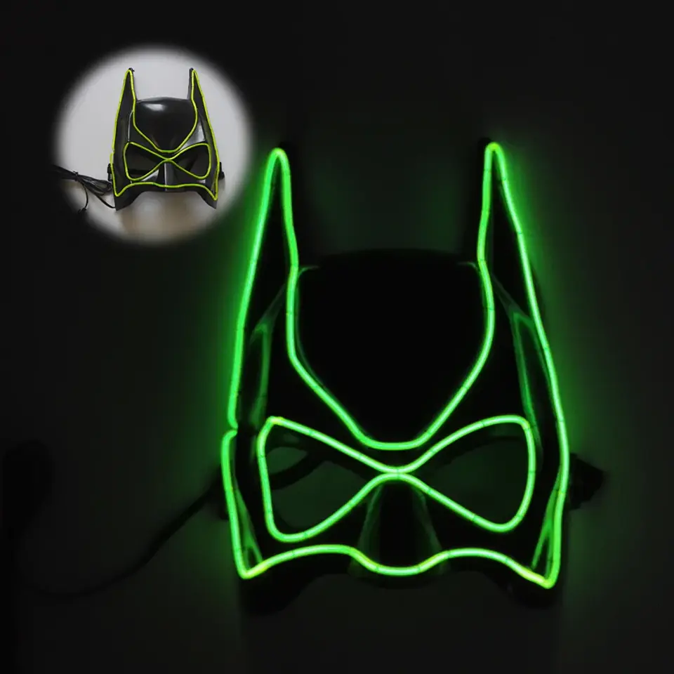 Máscara LED de Superhéroe con Efecto Neón para Halloween y Cosplay 7