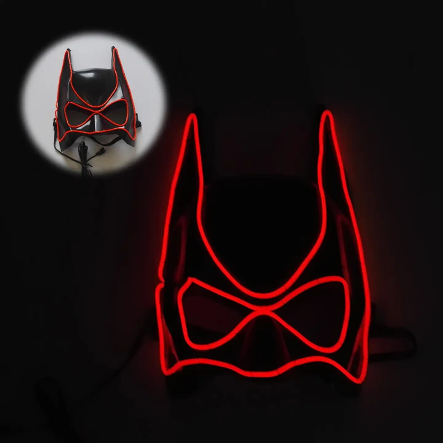Máscara LED de Superhéroe con Efecto Neón para Halloween y Cosplay 8