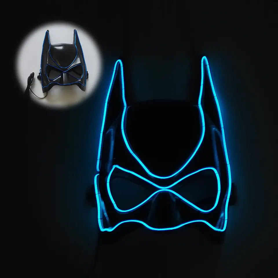Máscara LED de Superhéroe con Efecto Neón para Halloween y Cosplay 9