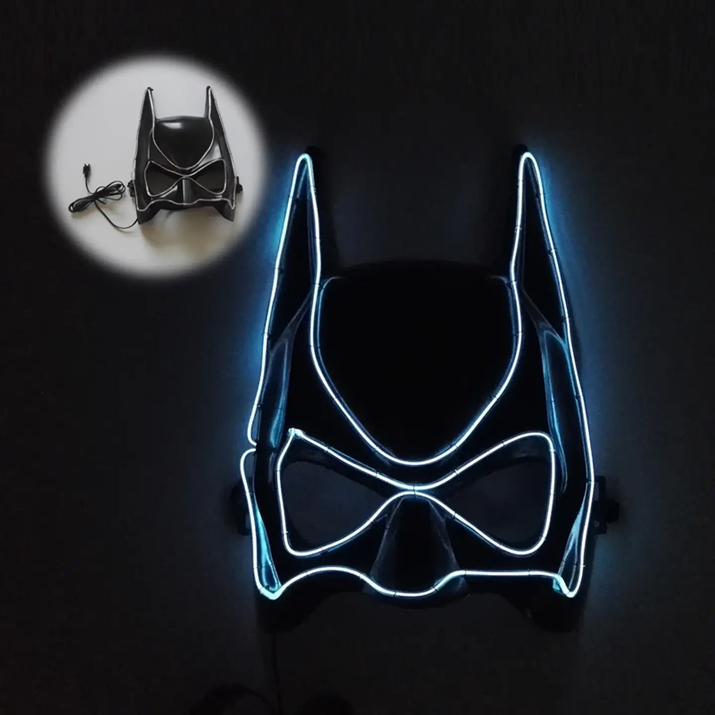 Máscara LED de Superhéroe con Efecto Neón para Halloween y Cosplay 10
