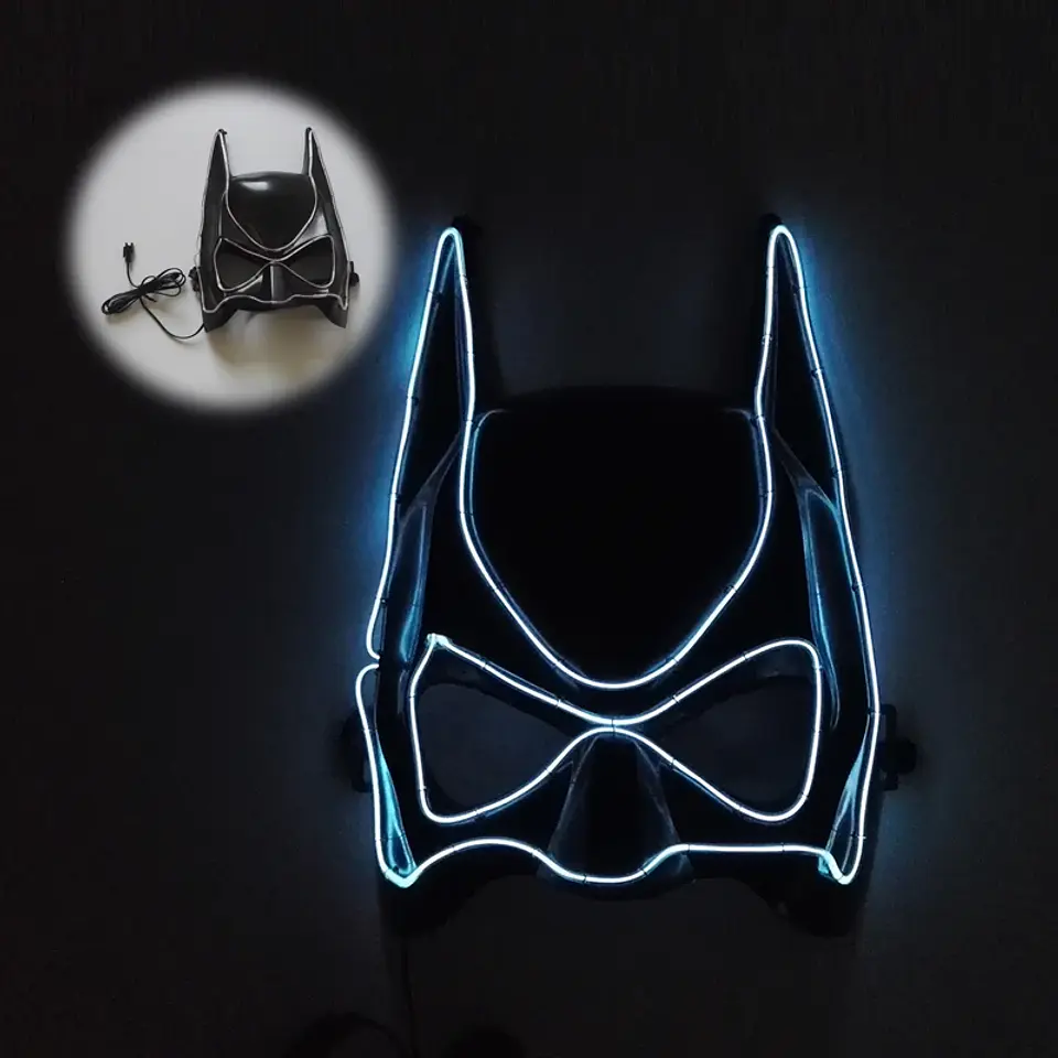 Máscara LED de Superhéroe con Efecto Neón para Halloween y Cosplay 10