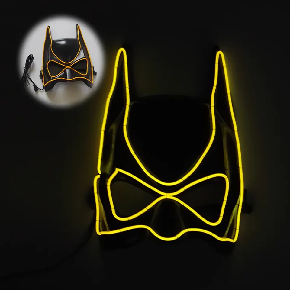 Máscara LED de Superhéroe con Efecto Neón para Halloween y Cosplay 11