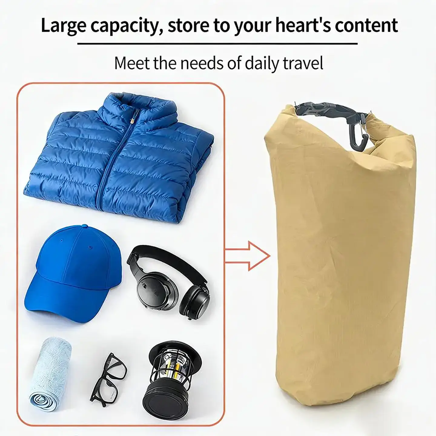 Bolsa Seca Impermeable Outdoor para Camping, Trekking y Deportes Acuáticos 4
