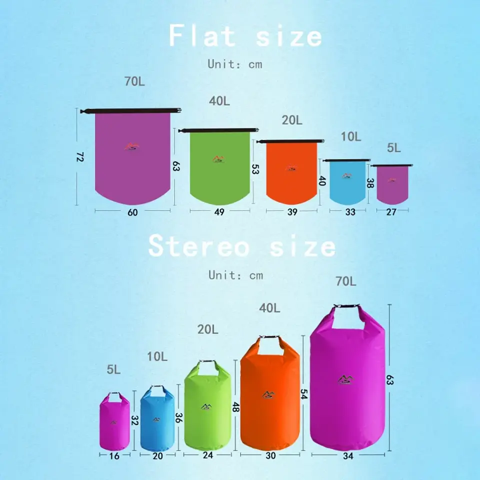 Bolsa Seca Impermeable de Gran Capacidad para Camping, Kayak, Rafting y Trekking 6