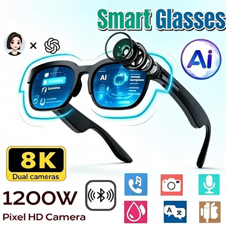 Lentes Inteligentes con Cámara HD, Bluetooth y Traducción con IA 1