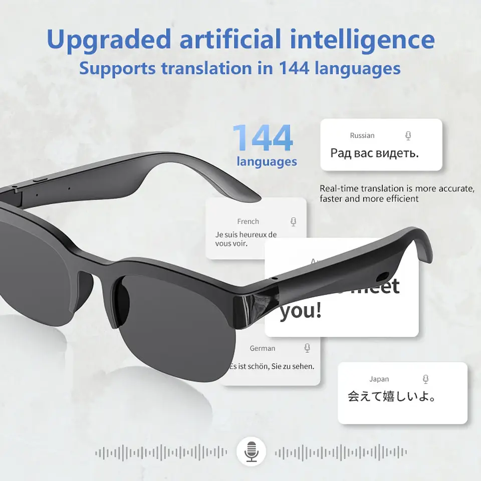 Lentes Inteligentes con Cámara HD, Bluetooth y Traducción con IA 2