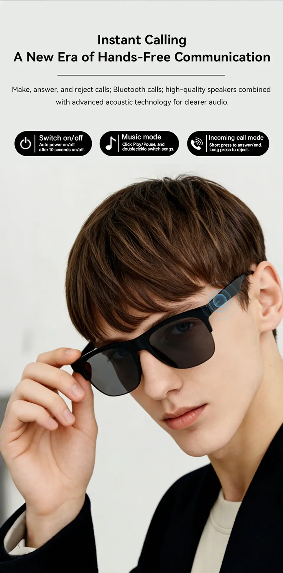 Lentes Inteligentes con IA, Bluetooth y Llamadas Manos Libres 3