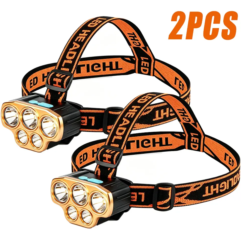 Linterna Frontal LED Recargable USB con Sensor para Camping y Outdoor 10